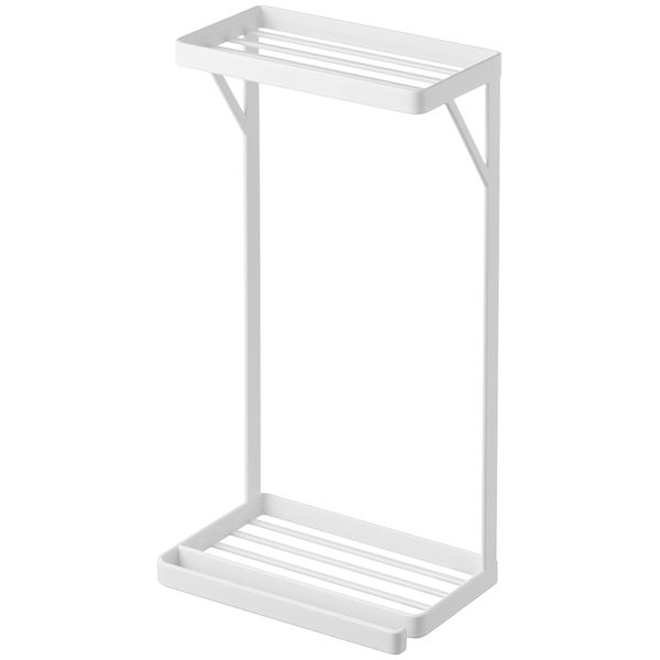 Yamazaki 6625 Towel Rack, Top Rack, 2 Tiers, White, Approx. W 7.1 x D 4.9 x H 13.4 inches (18 x 12.5 x 34 cm), Tower, Just Plug Into Towel Bar, Easy Installation