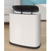 CMLLING 12 Liter Rectangular Plastic Trash Can Wastebasket, Slim Wastebasket for Bathroom. (Black)