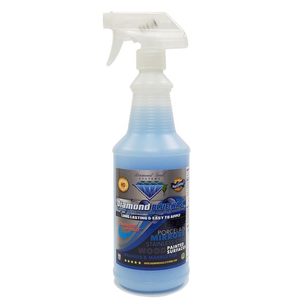 Made in the USA. Diamond Blue Repellent Wash Multi Surface. Cleans,Shine Best Cleaner for Glass, Granite, Countertops Wood & Stainless Steel. Direct from the Manufacturer 32oz Easy to use spray bottle