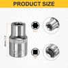 sourcing map 2pcs E-Torx Socket 1/2" Drive E12 External Torx Deep Socket CR-V 6 Point Spline Socket Star Female Bit Socket for Auto Repairs Home Maintenance DIY Hand-Making 1.5" Length