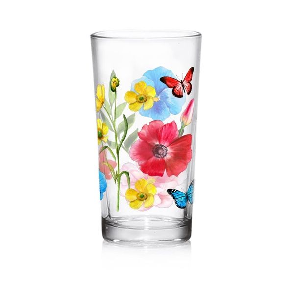 CRISTALICA Saftglas Isabel Longdrinkbecher Blumen 250 ml