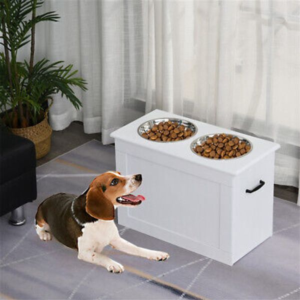 Pet Feeding Bowls Storage Container Dog Food Dispenser Easy Clean Durable Design