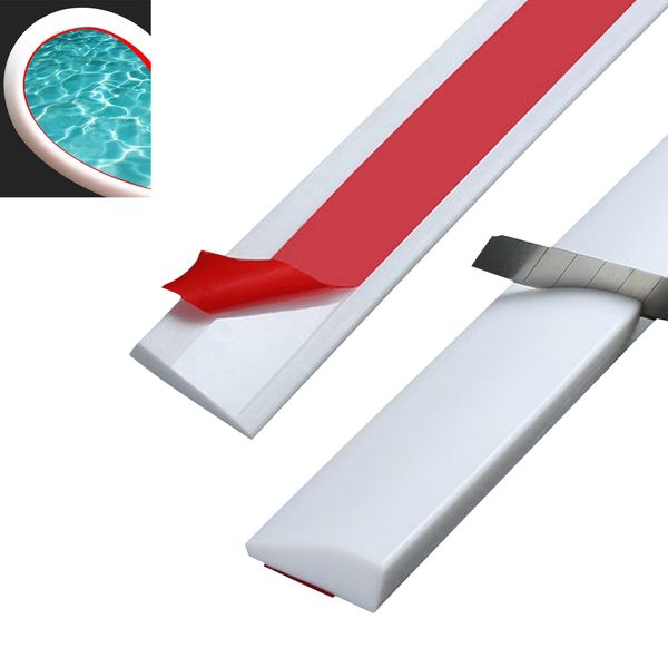 2M Schwallschutzleiste Dusche Selbstklebend, Begehbare Dusche Boden Wassersperre, Silikon Duschschwelle für Rahmenlose Duschtür, Water Stopper Strip für Nass-und Trocken-Trennung (Weiß 3 * 1.5cm)