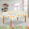 NAUZE Easter Table Cloth Colorful Easter Egg Chick Tablecloth Rectangle Reusable Table Cover for Easter Day School Parties Special Events