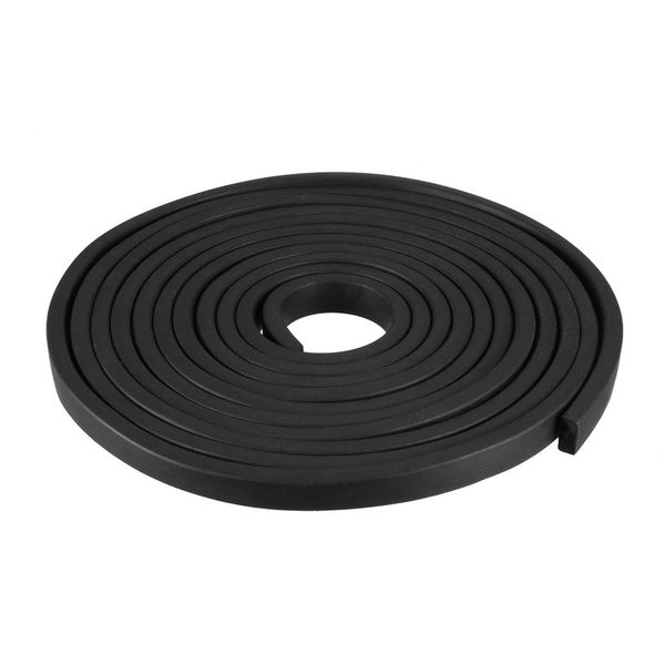 sourcing map Solid Rectangle Rubber Seal Strip 10mm Wide 5mm Thick, 3 Meters Long Black