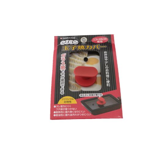 Taniguchi Metal Egg Dumpling Lid Tempered Glass Lid Cover 5.8 x 7.8 Inches Silicone Rubber Red Gourd