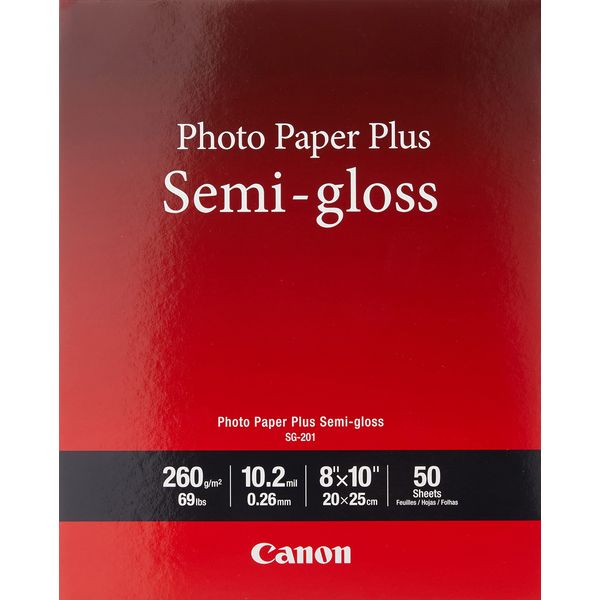 Canon SG-201 8X10(50) Photo Paper Plus Semi-Gloss 8" x 10" (50 Sheets) (SG-201 8X10)