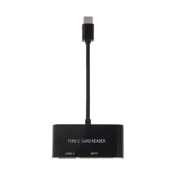 USB 3.1 Type C to C to Micro SD Card Reader Adapter TF Macbook PC Mobile OTG Black