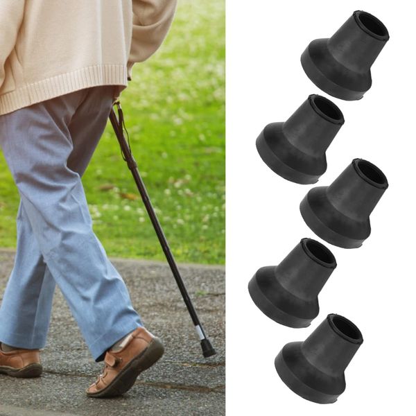 Cane Tips, 5Pcs Crutch Tips 14mm Nonslip Rubber Replacement Cane Tip Crutch Tip Accessory Replacement Rubber Head Protector Walking Stick Pad Rubber Crutch Tips Replacement Crutch Parts For Crutches