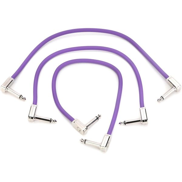 Ernie Ball Flex Patch Cable - 12 inches, Purple, 3-pack
