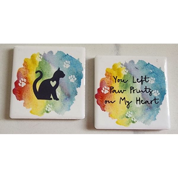 Ganz Cat Refrigerator Magnet You Left Paw Prints On My Heart Pet Bereavement