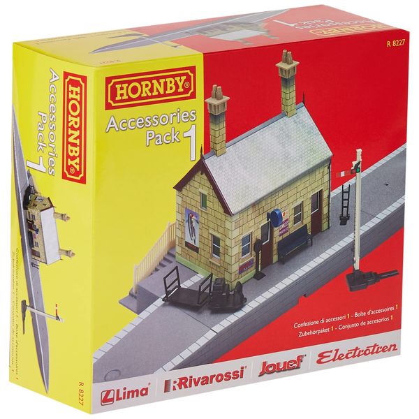 Hornby R8227 OO Gauge Building Extension Pack 1, Model Train Accessories for Adding Scenery & Buildings to 00 Gauge Model Railway, Includes: Platform, Platform Ramps, Single Distance - 1:76 Scale