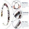 Headband with Teeth, Non-Slip Plastic Headbands with Satin Headwear, Hair Band Accessories for Girls and Women, Pack of 4