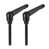 sourcing map M6 x 40mm Handle Adjustable Clamping Lever Thread Push Button Ratchet Male Threaded Stud Knobs Locking Rotating Screw Handles Quick Release Bolt Black 2pcs