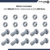 M8 Nuts & Bolt 10 Pack (M8 x 16mm Bolts & M8 Nuts) Hex Bolt/Setscrew Fully Threaded