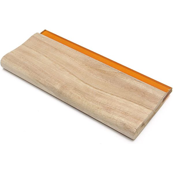 INTBUYING Screen Printing Squeegee Ink Squeegee Wooden Oiliness Scraper 75 Durometer 18inches Long 4 inches Wide with Rubber Blade and Wooden Handle