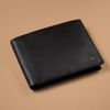 Fossil Derrick RFID Bifold with Folding ID, Black, Black