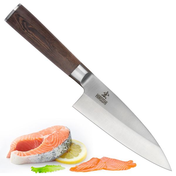 Hiroshi High Carbon Stainless Steel Deblade Knife, Japanese Knife, Single Edged, Specialty Fish Knife, Grated 3 Dishes, Meat, Vegetables, Pumpkin Knife, Cuisine Knife, Cuisine Knife, 6.3 inches (16