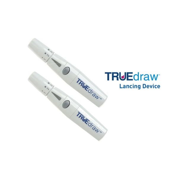 TRUE Draw Lancing Device [ 2 Pack } For Glucose Care