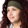 Hipsy Adjustable & Stretchy Basic Xflex Softball Headbands for Women & Girls (Basic Black & Olive 2pk)