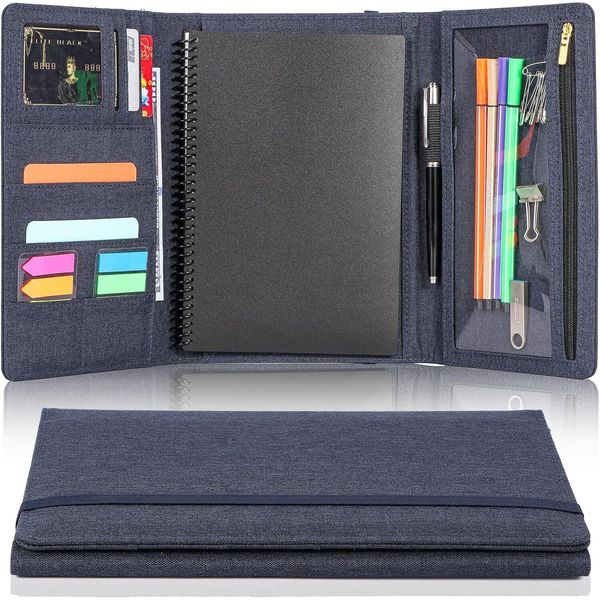 Trifold Blue Notebook Cover Waterproof A5 Size Organizer For Rocketbook Moles...
