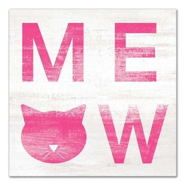 Creative Products Meow Pink 24 x 24 Canvas Wall Art