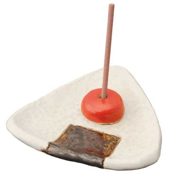 Onigiri handmade pottery incense plate incense holder/rice ball incense plate (with incense beads)/interior present gift