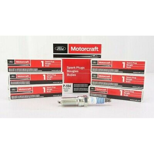 Set of 6 OEM Motorcraft SP594 Ford CYFS12YRT3 Spark Plugs Replaces SP542 SP578