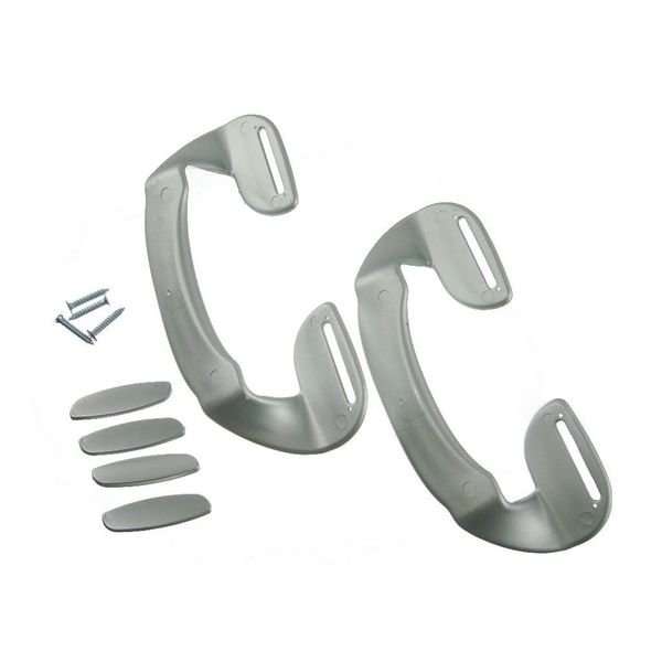 Ufixt Fits 2 X Universal Silver Plastic Fridge Freezer Door Grab Handle