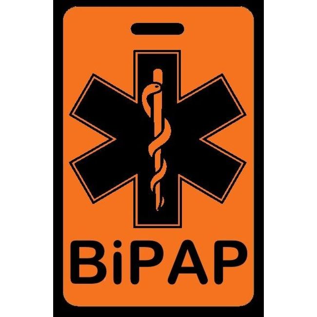 Safety Orange BiPAP Bag Tag - Sleep Apnea