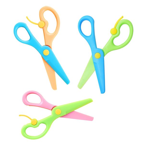 3Pcs Safety Scissors Set,Preschool Training Scissors Art Craft Safe Scissor,Plastic Playdough Scissors Handmade Art Craft Scissors for DIY Crafts,Scrapbooking