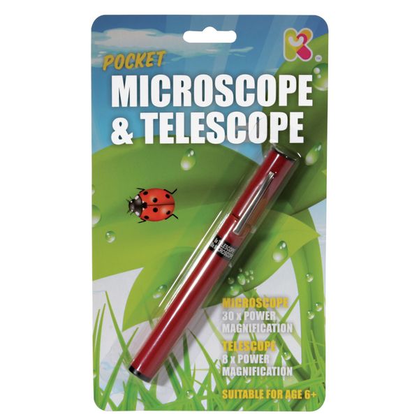 Keycraft Telescope and Microscope, Multicoloured, Optical Tool, 3 Years and Up, Pocket Sized Telescope, Microscope
