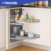 2 Tier Swing Left Side Corner Pull Out Pantry Shelves Kitchen Cabinet Organizer