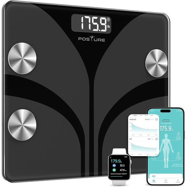 Posture Digital Scale Smart Scale for Body Weight Health Monitor with App 400lbs