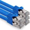 3.0 m - blue - 5 pieces CAT.7 computer Ethernet cable network cable (raw cable) patch cable S-FTP LSZH PIMF 10GB s RJ45 plug Cat6a