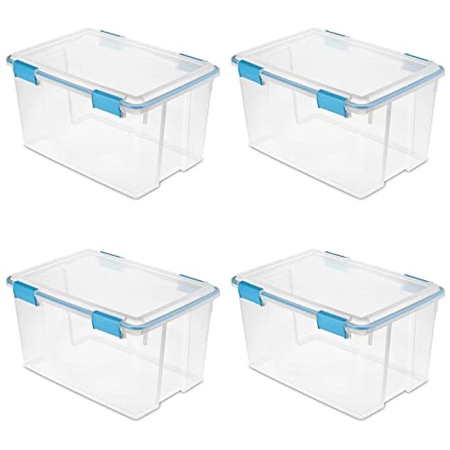 Large Plastic Storage Tote 54 Qt Container Clear Stackable Box