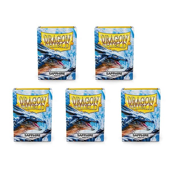 5 Packs Dragon Shield Matte Sapphire Standard Size 100 ct Card Sleeves Value Bundle!