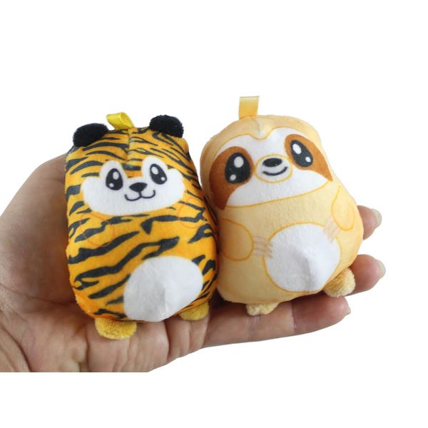 Set of 2 Random Plush Safari Zoo Animal Sugar Ball - Thick Glue/Gel Stretch Ball - Molasses Syrup Ultra Squishy and Moldable Slow Rise Relaxing Sensory Fidget Stress Toy (Set of 2 Random Animals)