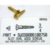 #8x3/4 Oval Head Slotted Wood Screws Solid Brass (20)