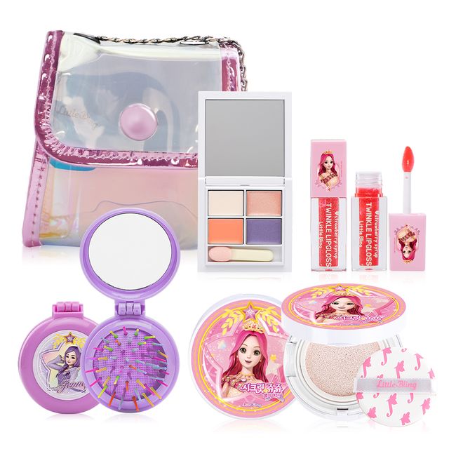 Little Bling Secret Jouju Goddess of Stars Twinkle Children Mixed Makeup 5-piece Set Brush Random Delivery