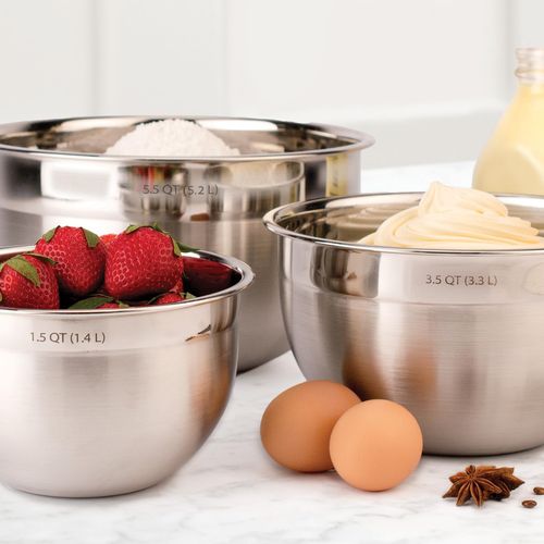 Tovolo Stainless Steel Deep Mixing Kitchen Metal Bowls for Baking & Marinating, Dishwasher-Safe, 1.5 Quart