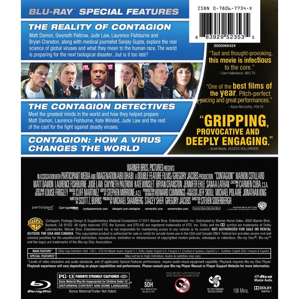 Contagion (Rpkg/BD) [Blu-ray]