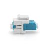 DIGITUS Fiber Optic Keystone Module - LC/LC Duplex - Singlemode Fibre Optic - OS2 - Ceramic Sleeve - for Patch Panel or Junction Boxes - Blue/White