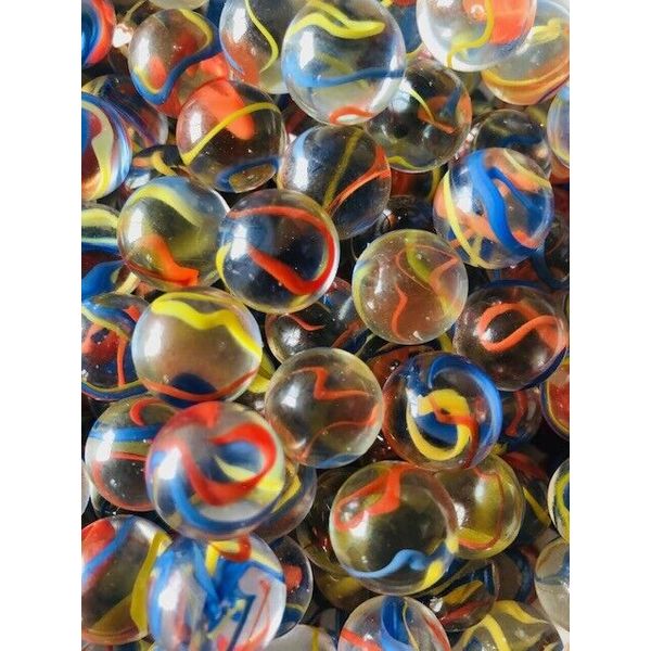 25 x FIESTA Glass Marbles 16mm Traditional Children's game / Collectable