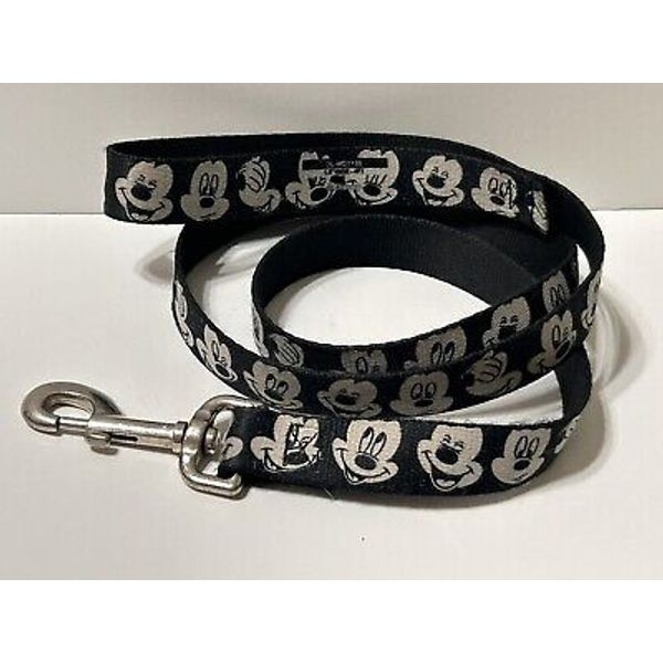 Buckle-Down Mickey Mouse Expressions Dog Pet Leash Black White 4 Feet Long