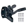 Gate Latch with Auto-Lock Mechanism, Black Metal, Includes 6 Mounting Screws
