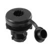 Scotty #444-BK Compact Round Threaded Flush Deck Mounting Bracket Black Sealed bottom with Rain Cap Black Small