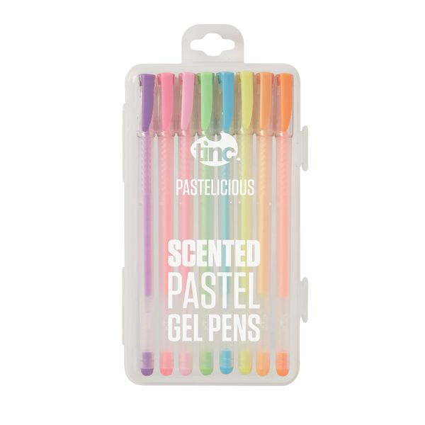 Tinc Pastelicious Fruit-Scented Liquid Gel Pens Set with Case for Kids | for use at School & Home - Range of 8 Colours with a Fruity Fragrance | for Girls and Boys - Pastel Neon Colours - Pack of 8