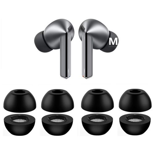 Replacement for Galaxy Buds3 Pro Foam Tips Memory Foam Ear Tips Eartips, Fit in Case, M Size 4 Pairs,Black Medium (Buds3ProFoamM4P)