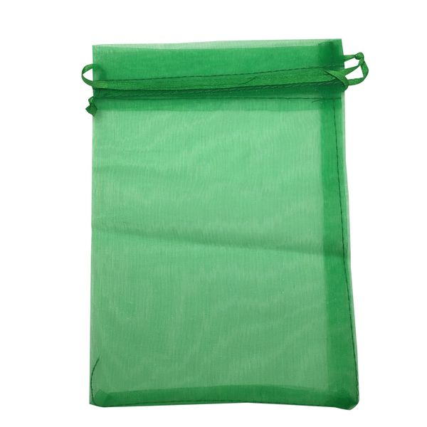 SUNGULF 50pcs Organza Pouch Bag Drawstring 5"x7" 13x18cm Strong Gift Candy B6ag Jewelry Party Wedding Favor (Dark Green)